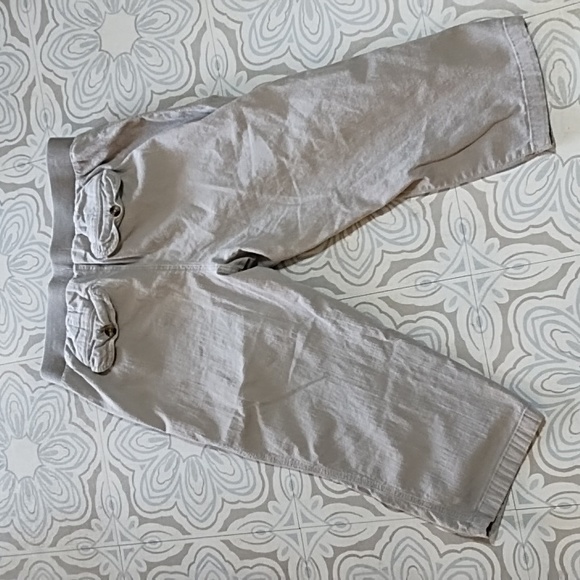 Womens Tan cropped pants crop short pants neutral tan M 6/8 elastic wais… - Picture 5 of 6